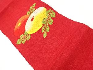 アンティーク　手織り紬万寿菊模様織り出し名古屋帯
